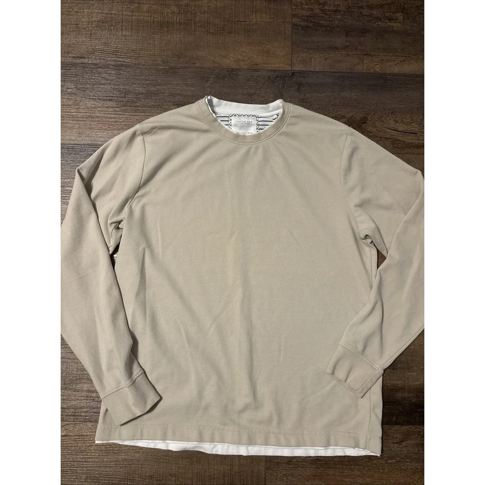 Cactus Man Ricky Singh Long Sleeve Ribbed Textured Shirt Men's XL Layered Look - Picture 1 of 4